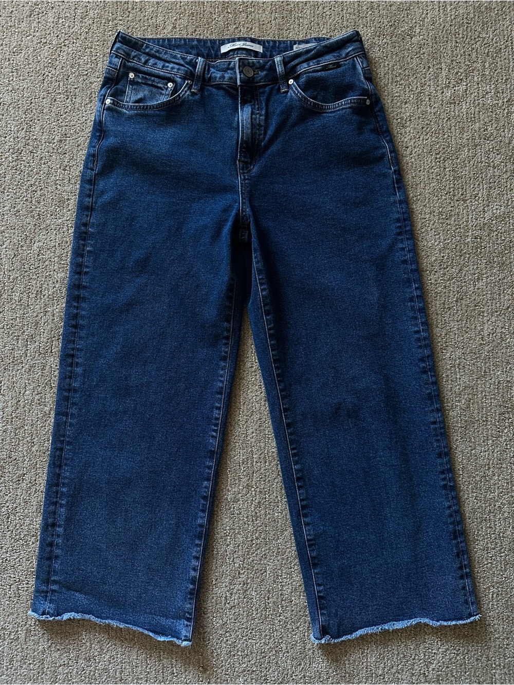 Mavi Indigo Cropped Straight-Leg Jeans